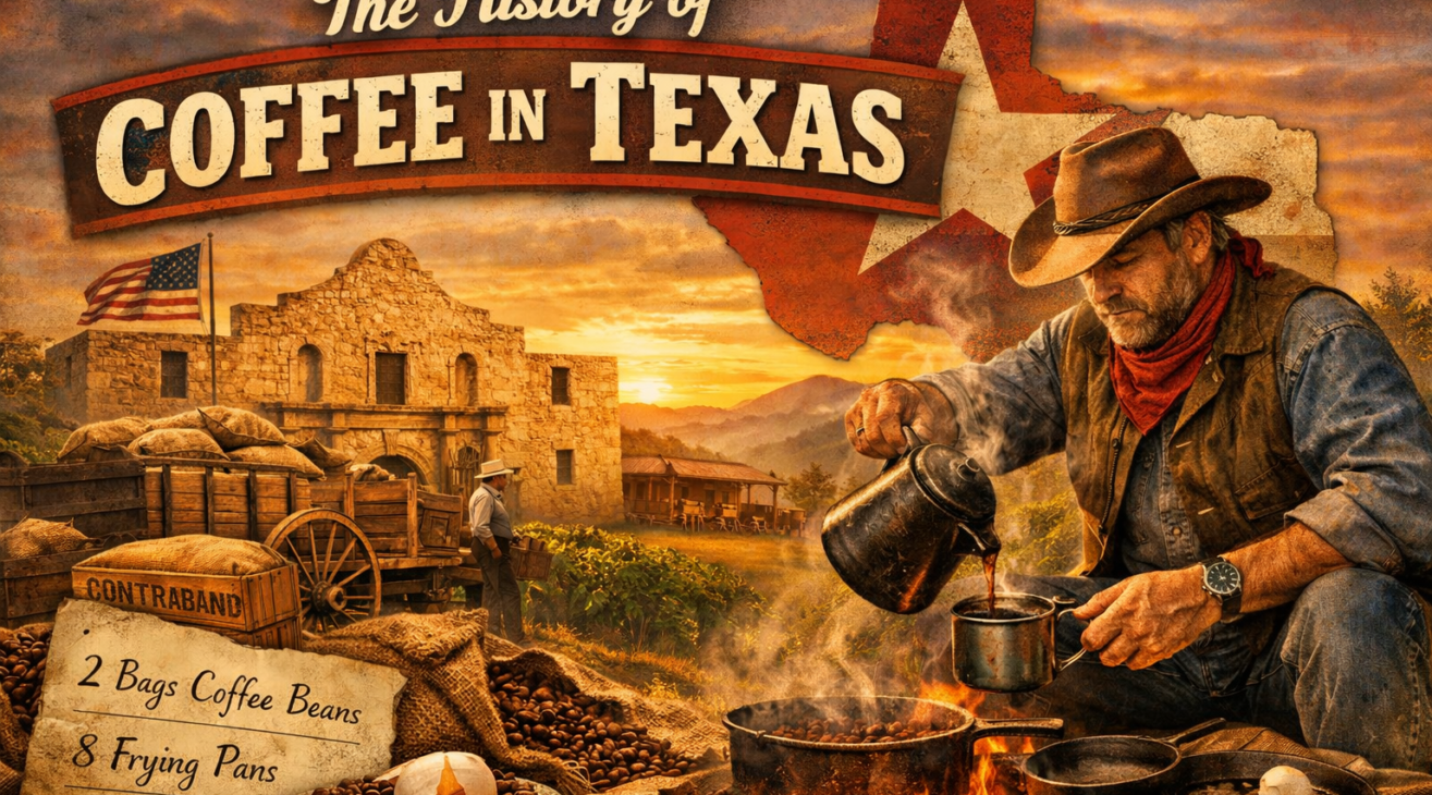 ☕ The History of Coffee in Texas: Contraband Beans, Cowboy Brew, and a Revolution Fueled by Caffeine